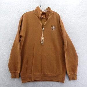Ouray Pullover Mens Large Killington VT Brown Quarter Zip Vintage Wash Cotton